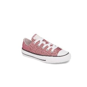 Converse girls Pink and White Glitter Sneakers Sz 3